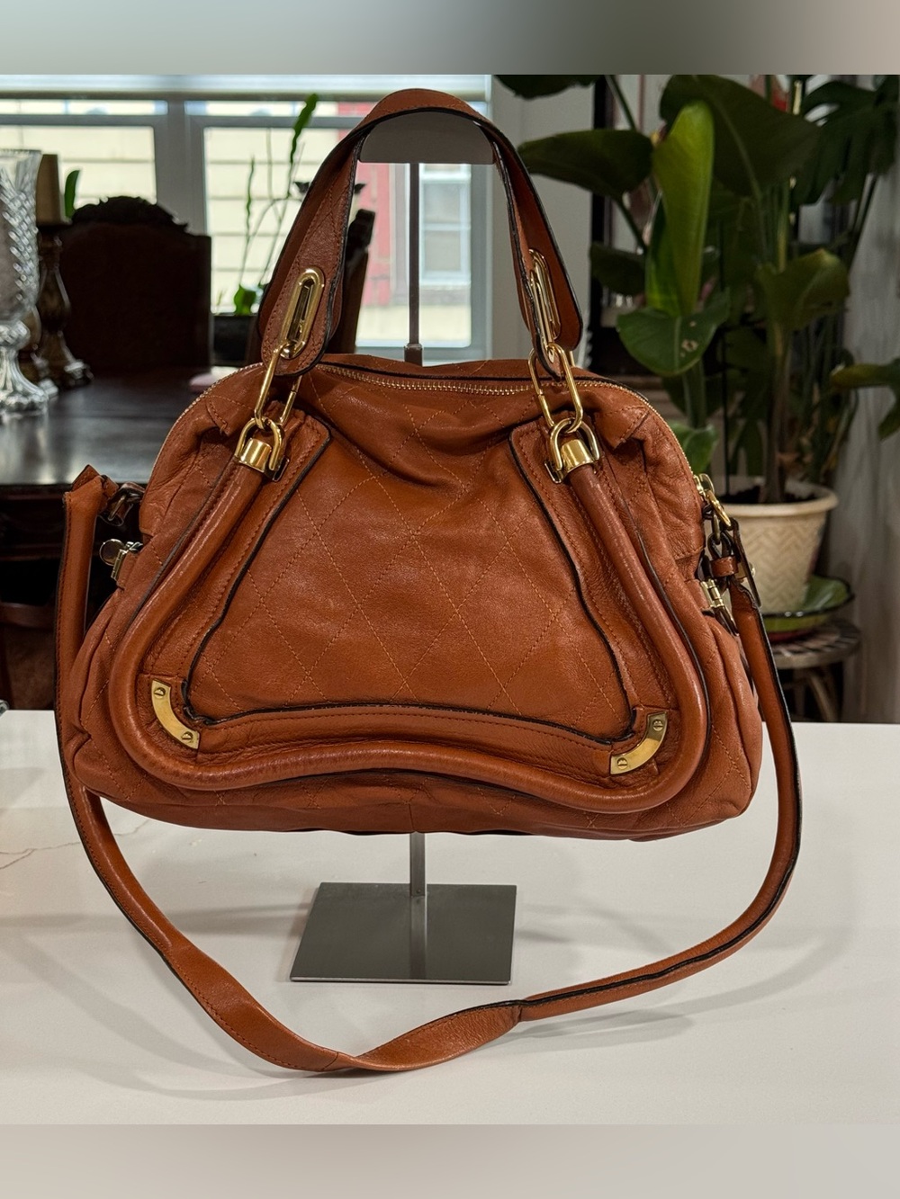 CHLOE Paraty Leather 2Way Shoulder Bag Brown- Medium